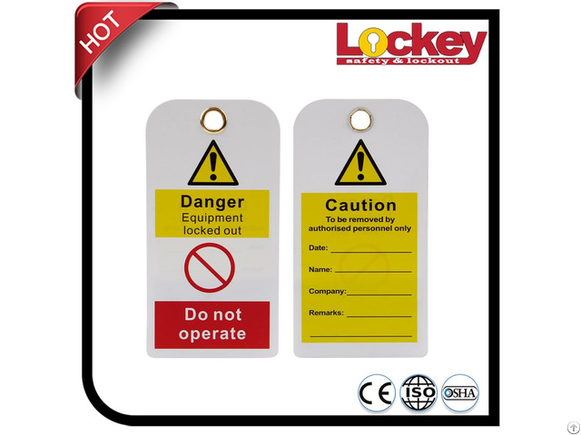 Plastic Safety Pvc Warning Lockout Tagout Tag