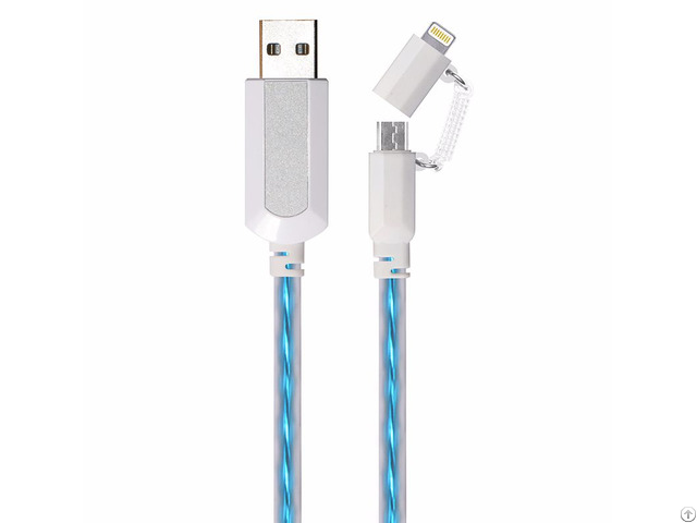 El Visible 8 Pin Lightning To Micro Usb Flowing Flat Cable Ldf003