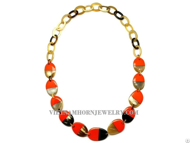 Horn And Lacquer Necklace