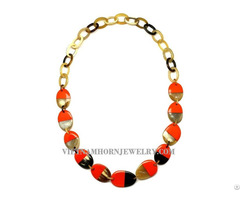 Horn And Lacquer Necklace