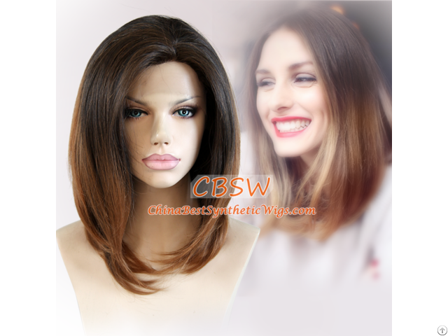 Short Ombre Synthetic Lace Front Wig