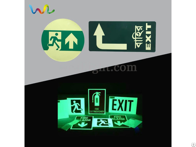 Glow In The Dark Exit Signs Fire Safety Symbol