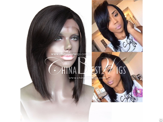 Short Side Bang Lace Front Wig