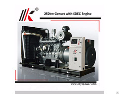 250kw Electronic Diesel Gennerator Set Sdec Genset 6 Cylinder