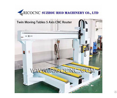 Twin Moving Tables 5 Axis Cnc Router Machining Centers