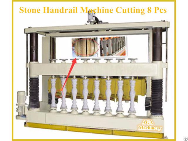 Multiblade Stone Cutting Machine For Fabricating Pillar Balustrade Handrail