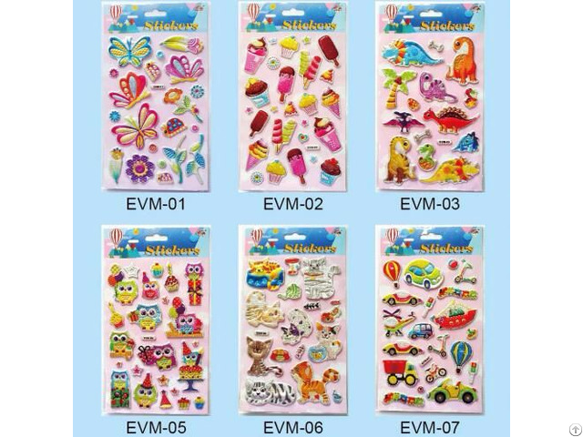 Wholesale Cheap Price Alu Puffy Sticker Lovely Stickers