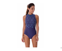 Women S Printed High Neck Maillot Athletic Training One Piece