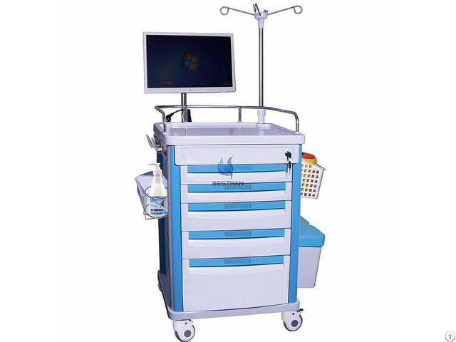 Assembled Wireless Nursing Computer Trolley