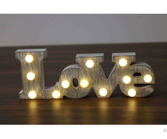 Customized Decoration Wooden Alphabet Letter Love Type Led Lights