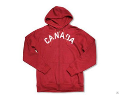 Mens Red Cotton Mix Zip Up Hoody Ss 0253