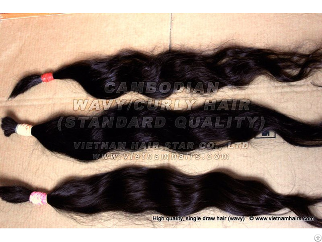 Cambodian Natural Wavy Curly Hair High Quality