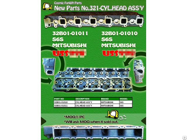 Cosmic Forklift Parts On Sale No 321 Cyl Head Ass Y