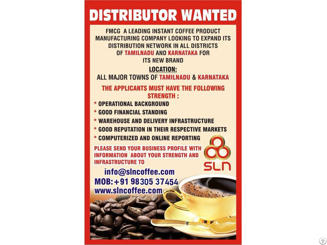 Wanted Distributor For Coffee