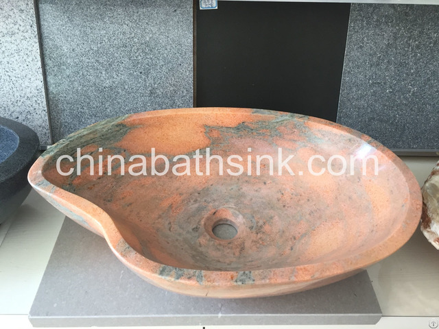 Cloudy Rosa Granite Oval Bathroom Sinks