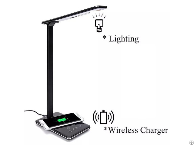 Stand Table Lamp With Qi Wireless Charger For Phone
