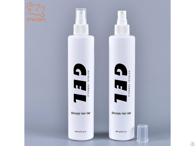 300ml Cylinder Soft Touch Hdpe Plastic Hair Styling Gel Spray Bottle With Sprayer