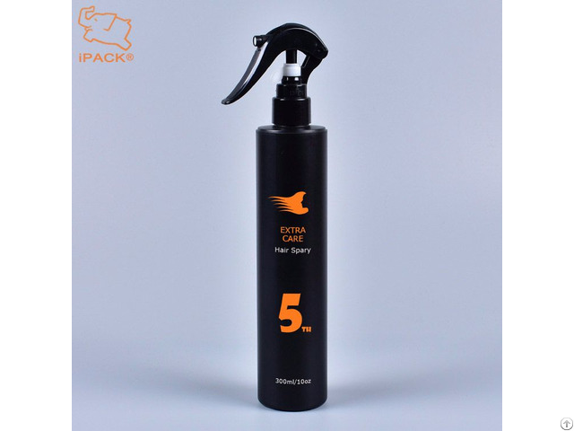 Custom Printing Cylinder Empty 300ml Hdpe Plastic Hair Salon Spray Bottle With Trigger Sprayer