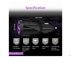 Powerfalcon 36w Dual Qc3 Usb C A Car Charger