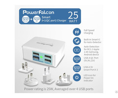 Powerfalcon 25w Smart 3 1 Qc2 0 Port Charger Interchangable