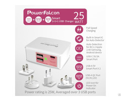 Powerfalcon 25w Smart Qc Usba Usbc Port Charger Interchangable