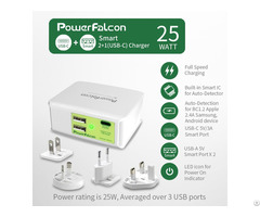 Powerfalcon 25w Smart 2 1 Type C Port Charger Interchangable