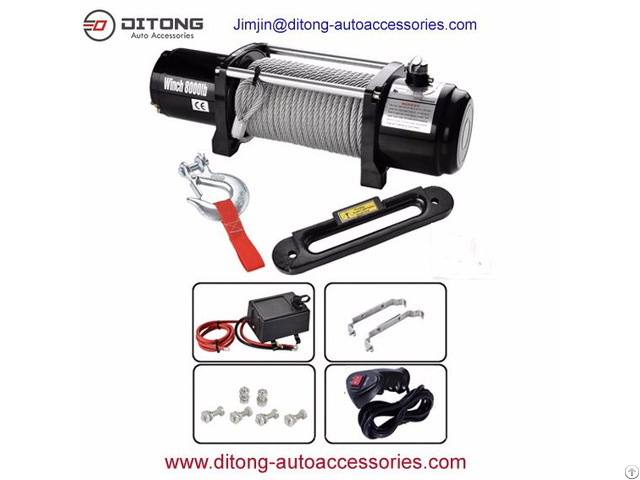 4x4 8000lbs Jeep Electric Winches 12v 24v Dc