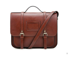 Women Briefcase Vintage Crossbody Messenger Bag Pu Leather Satchel Purse