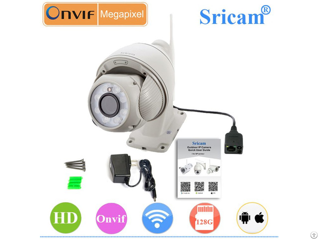 Sricam Sp008 960p Ptz Onvif Sd Card Outdoor Ip Camera