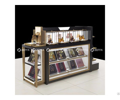 Four Sides Wooden Cosmetic Display Cabinet Branded Perfume Store Furniture