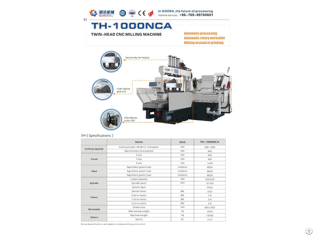 Gooda Cnc Duplex Milling Machine Th 1000nca