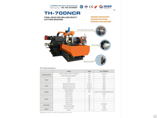 Gooda Cnc Duplex Milling Machine Th 700ncr