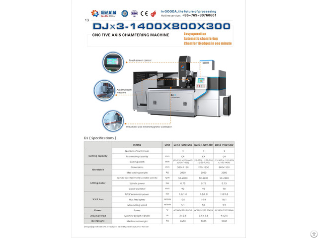 Cnc Five Axis Chamfering Machine