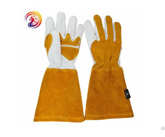 Cowhide Split Leather Back Cotton Mig Lining Welding Gloves