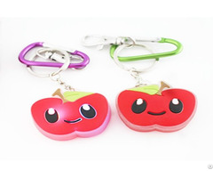 Pvc Red Apple Keychain With Smile Promotion Gifts