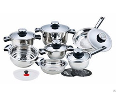 16pcs Stainless Steel Cookware Set With H Shape Handle