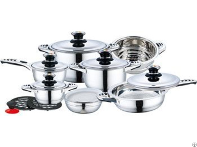 16pcs Cheap Price Stainless Steel Cookware Set With Bakelite Mix Handle