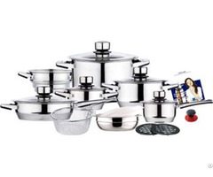 Straight Shape Stainless Steel Cookware Set With Strong Revit Handle