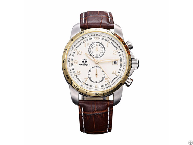 Xinboqin Stock Product Hot Sale Multi Functional Quartz Men S Leather Strap Wrist Watches