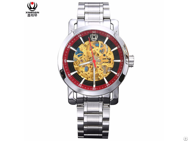 Xinboqin Mens Mechanical Automatic Skeleton Water Resistant Watches Wholesale