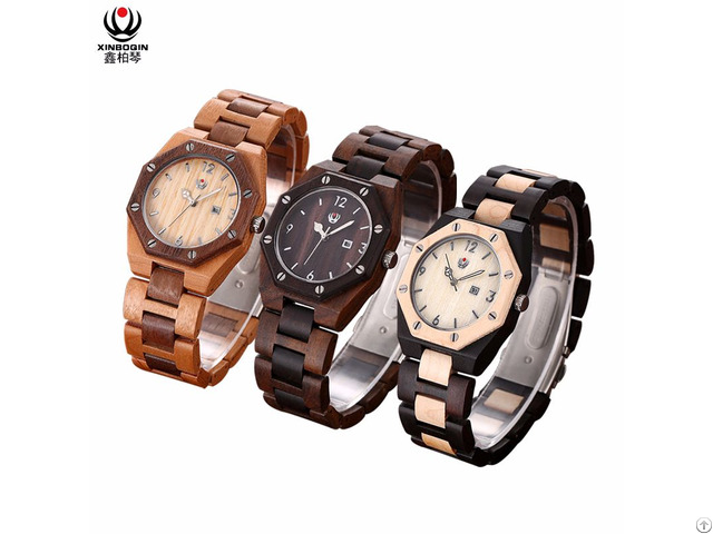 Xinboqin Customized Personalized Gift Fashion Waterproof Wooden Couple Watches