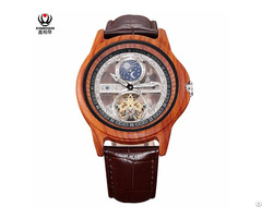 Xinboqin Waterproof Mens Automatic Mechanical Wood Watch Custom Logo