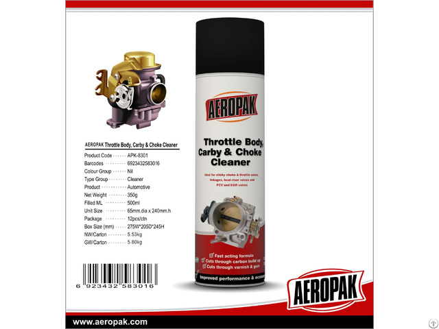 Aeropak Car Carburetor Cleaner Wash For Throttle Body