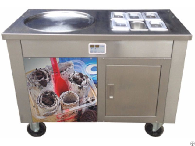 New Designed Thailand Rolled Ice Cream Machine With Sigle Pan Six Holes