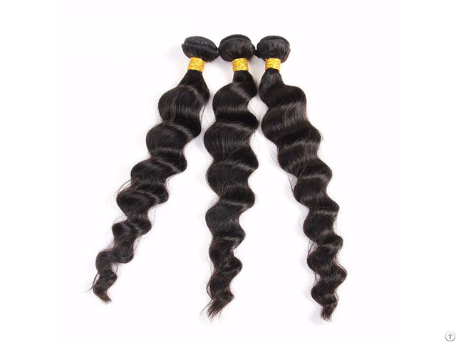 8a Peruvian Loose Wave 3 Bundles Human Virgin Hair Weave