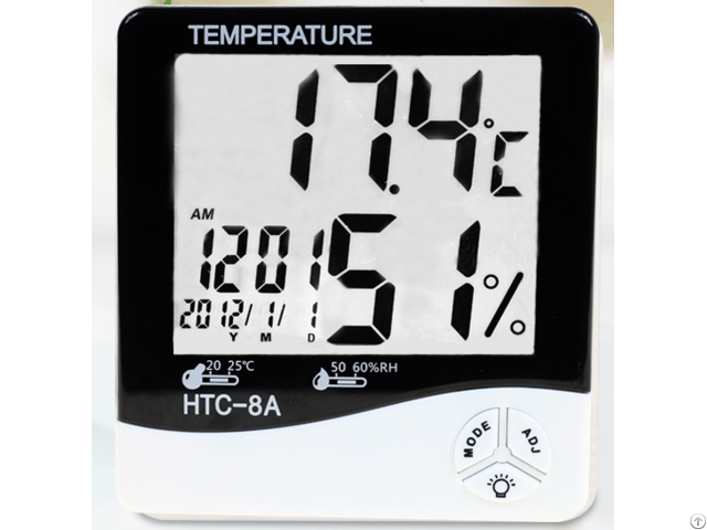 Digital Humidity Temperature Meter With Date And Time Clock Thermometer Hygrometer