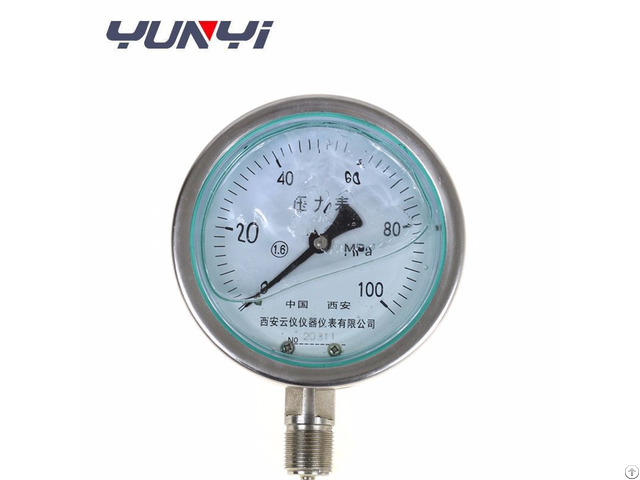 Liquid Filled Stainless Steel Pressure Gauge Seismic Resistant