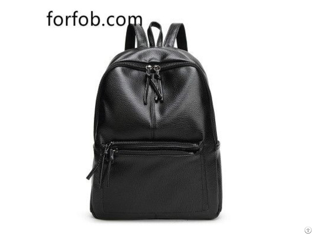 Top Zipper Leisure Low Price Wholesale Ladies Leather Backpack Purse