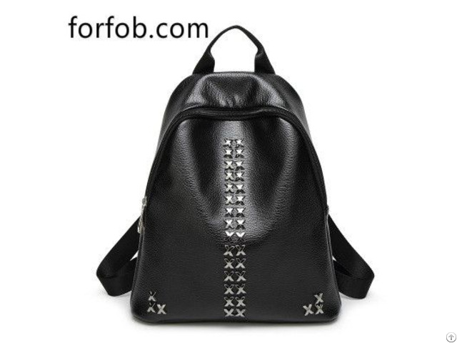 High Quality Modern Women Backpack Leather As Tassel Small Bag Purse With Rivets Washers