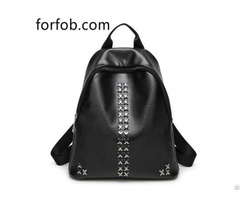 High Quality Modern Women Backpack Leather As Tassel Small Bag Purse With Rivets Washers